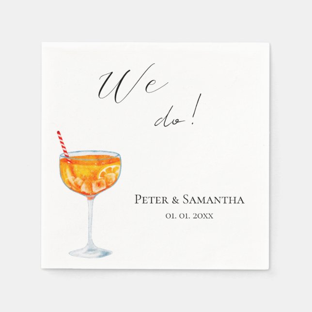 Hochzeit mit Liebe auf den ersten Spritz Serviette (Vorderseite)