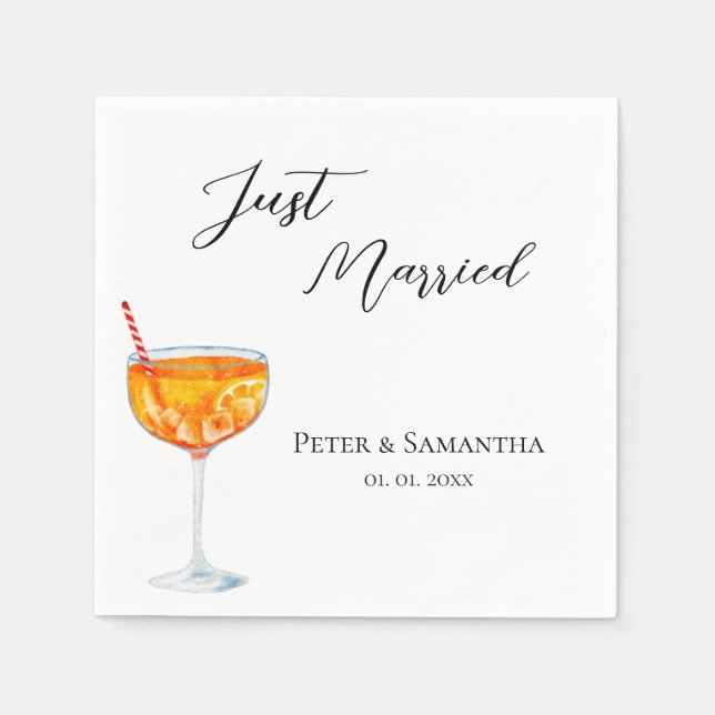 Hochzeit mit Liebe auf den ersten Spritz  Serviette (Vorderseite)