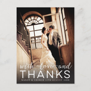 Hochzeit mit Liebe & dank Foto Postkarte