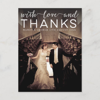 Hochzeit mit Liebe & dank Foto Postkarte