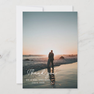 Hochzeit mit Lila floralen Foto Dankeskarte