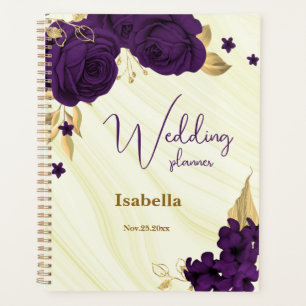 Hochzeit mit lila Goldmarmor Planer