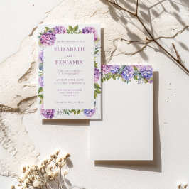 Hochzeit mit Lila Hydrangeas Einladung