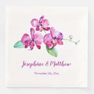 Hochzeit mit Lila Orchidee Serviette