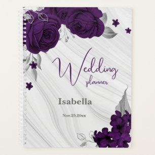 Hochzeit mit lila Silberblumen Planer