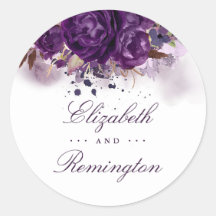 Hochzeit mit Lila Wasserfarbe der Blütenpflanze