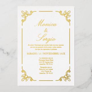Hochzeit mit Minimalistischer Goldfolie Folieneinladung