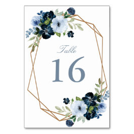 Hochzeit mit moderner Marine und hellblau Tischnummer