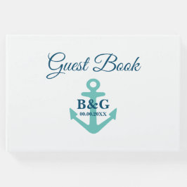 Hochzeit mit moderner nautischer Anker Gästebuch