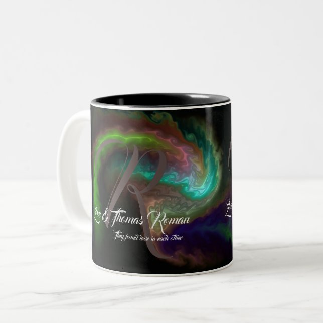 Hochzeit mit Monogramm Kaffeetassen (Vorderseite Links)