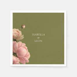 Hochzeit mit Olivenöl und Rose Serviette