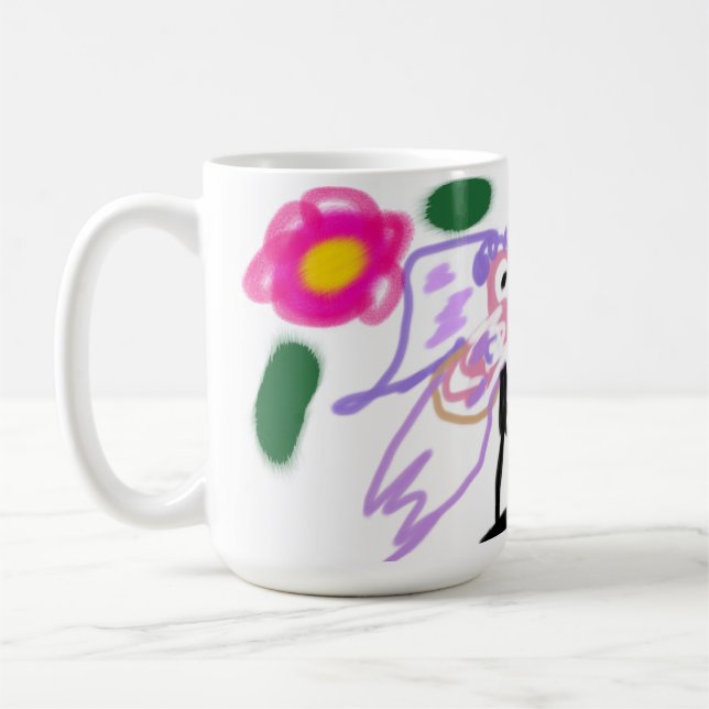 Hochzeit mit rosa Flamingos  Kaffeetasse (Links)