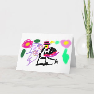 Hochzeit mit rosa Flamingos Karte