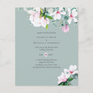 Hochzeit mit rosa Magnolien Flyer