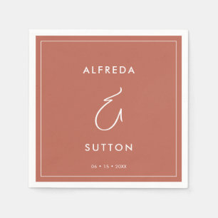 Hochzeit mit rotem Ton Serviette