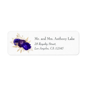 Hochzeit mit Royal Blue, Lila und Gold Floral