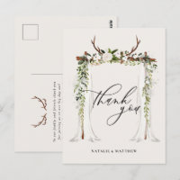 Hochzeit mit rustikalem Antler und Aquarellblumen