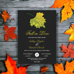 Hochzeit mit schwarzblühenden Herbstlauben in Aqua Einladung