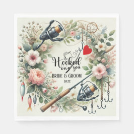 Hochzeit mit Stab und Blume Serviette