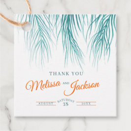 Hochzeit mit tropischen Palmen dank dunkelgrüner O Geschenkanhänger