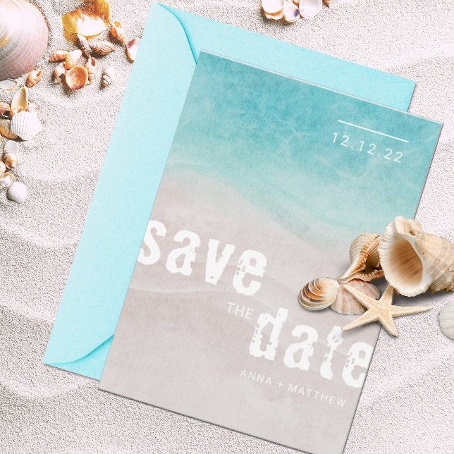 Hochzeit mit tropischen Strandfarben Save The Date (Von Creator hochgeladen)