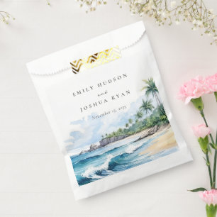 Hochzeit mit tropischen Wasserfarben Geschenktütchen