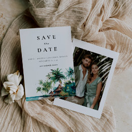 Hochzeit mit tropischen Wasserfarben Save The Date