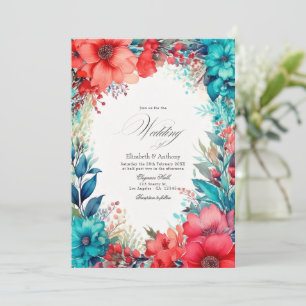 Hochzeit mit türkisfarbenem Korallenwasser Einladung