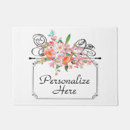 Hochzeit mit viktorianischem Blumenbezug Fußmatte