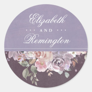 Hochzeit mit Vintage-Blumen Runder Aufkleber