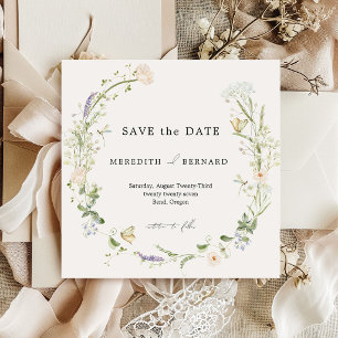 Hochzeit mit Vintage-Rustikal-Wildblumen Save The Date