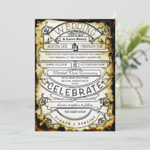 Hochzeit mit Vintage-Werbung und moderner Typograf Einladung
