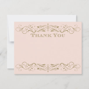 Hochzeit mit Vintagem Blush und antikem Gold Geblü Mitteilungskarte