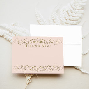 Hochzeit mit Vintagem Blush und antikem Gold Geblü Mitteilungskarte