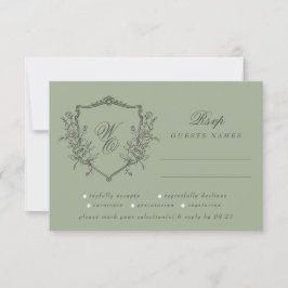 Hochzeit mit Vintagem Wappen RSVP Karte