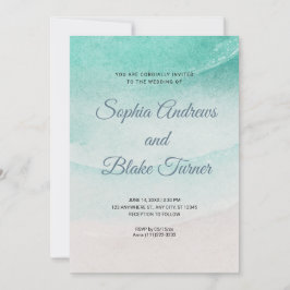 Hochzeit mit Wasser und Sand Einladung
