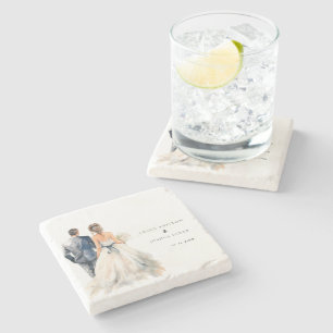 Hochzeit mit Wasserfarbe Steinuntersetzer
