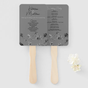 Hochzeit mit weichem grauem Flor Fächer