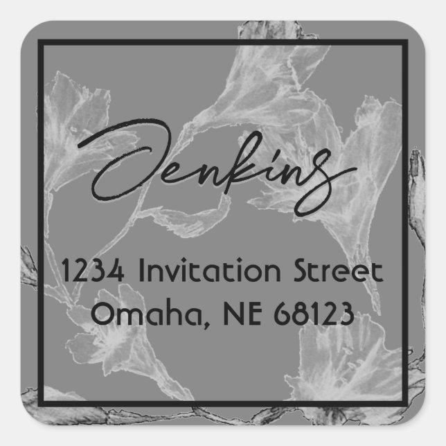 Hochzeit mit weichem grauem Flor Quadratischer Aufkleber (Vorderseite)