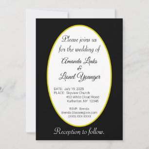 Hochzeit mit weißem und schwarzem Fenster Einladung