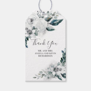 Hochzeit mit weißer Flora Geschenkanhänger