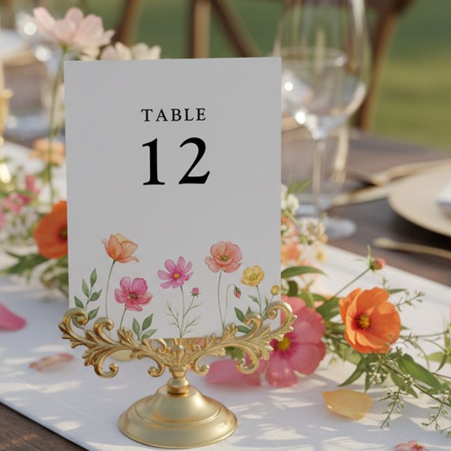 Hochzeit mit Wildblumen - Schöne Blumchentisch-Num Tischnummer (Editable Table Number from the Wildflower Bloom wedding collection by Darling & May)
