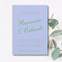 Hochzeit mit Zitrusgrün, Retroblau und rosa Streif