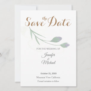 Hochzeit Modern Minimalistisch Einfache Kalligrafi Save The Date