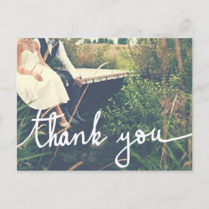 Hochzeit Modern Vielen Dank, dass Sie Script Coupl Postkarte