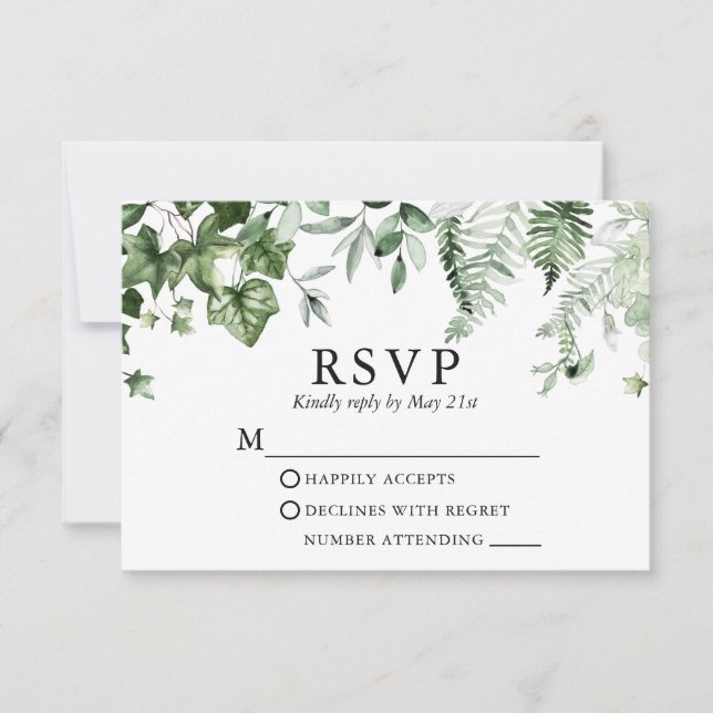 Hochzeit Moderne Elegante botanische Landschaft RSVP Karte (Vorderseite)
