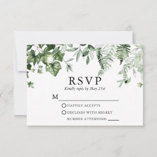 Hochzeit Moderne Elegante botanische Landschaft RSVP Karte