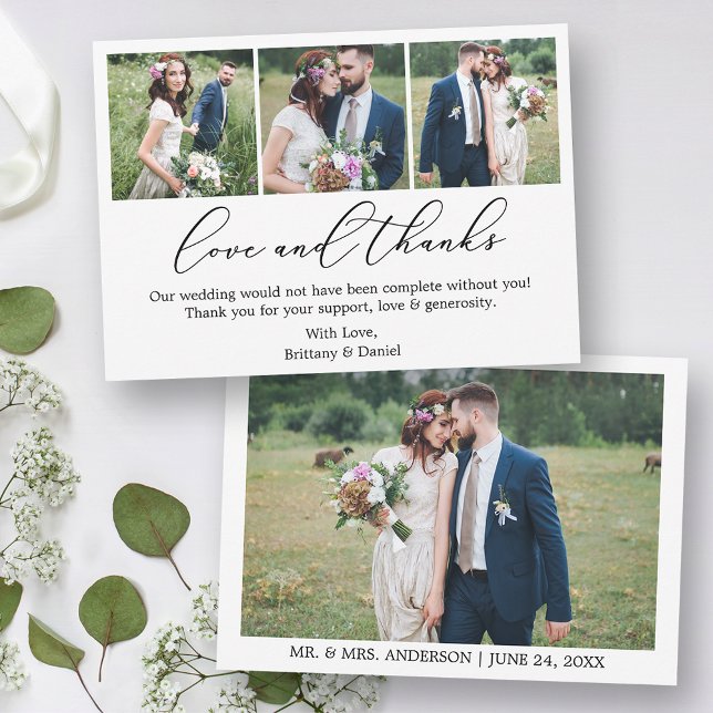 Hochzeit Moderne Minimalistische Kalligraphie Lieb Dankeskarte (Customize to change your personalized text size or text style.)