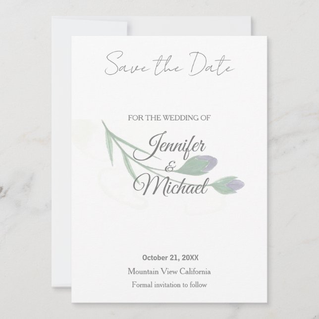 Hochzeit Moderne Minimalistische Schlichte Kalligr Save The Date (Vorderseite)