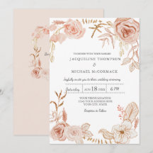 Hochzeit Moderne Wasserfarbe Blüte im Grünen Rosa